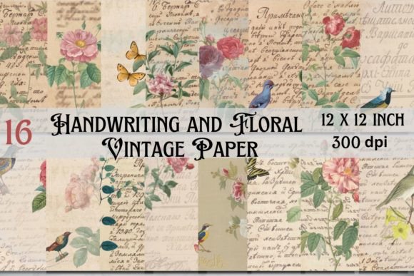 Download Handwriting and Floral Vintage Paper - Vintage paper Collection