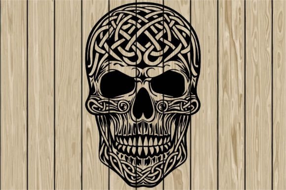 Download Skull Celtic Stencil Silhouette SVG - Silhouette svg Collection
