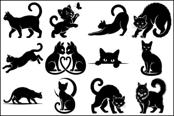 Download Black Cat Silhouette SVG Bundle - Premium Resources
