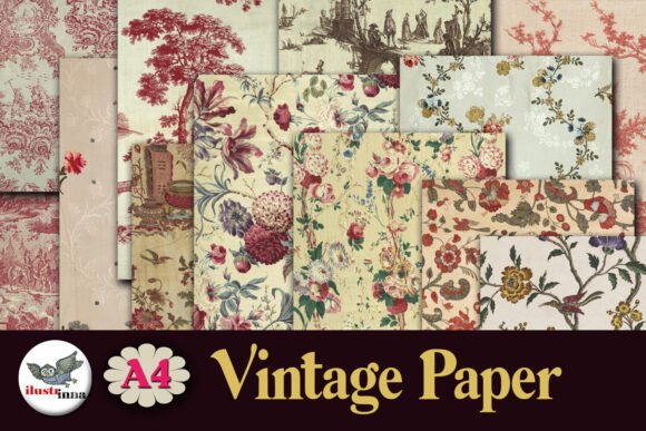 Download French Toile &amp; Floral Vintage Paper Pack - Vintage paper Collection